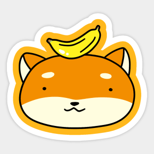 Banana Shiba Face Sticker